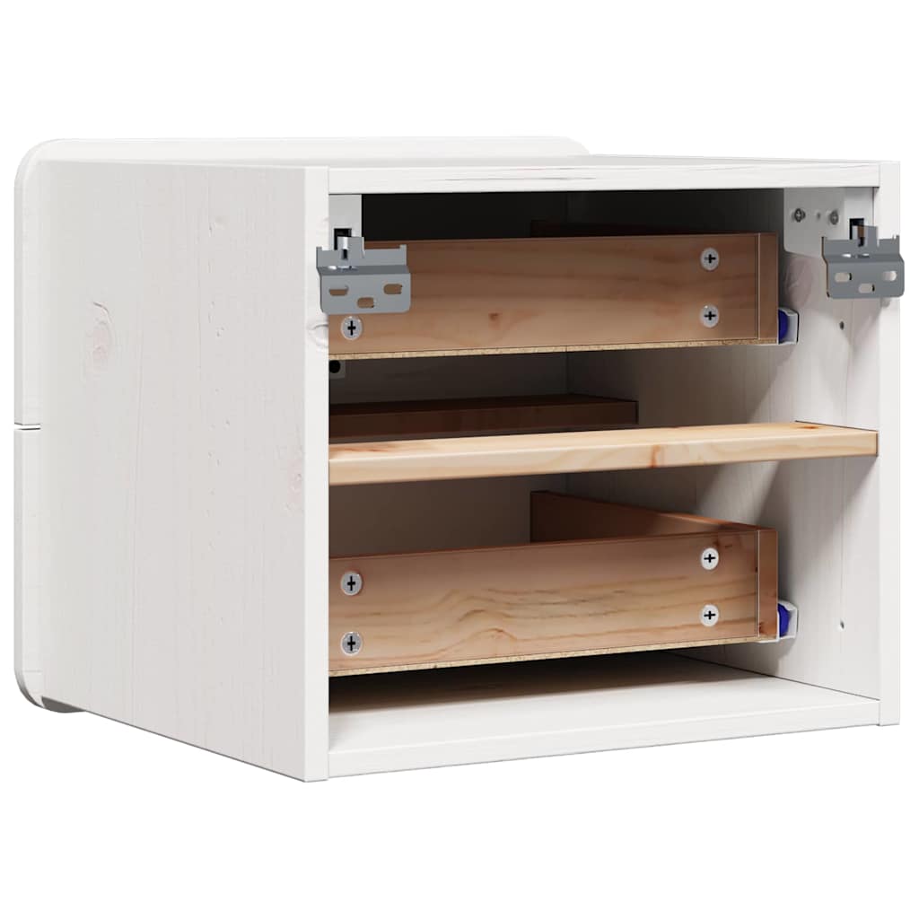 Noptieră cu sertar 2 pcs Alb 39 x 34 x 33 cm Lemn masiv de pin GartenMobel Dekor