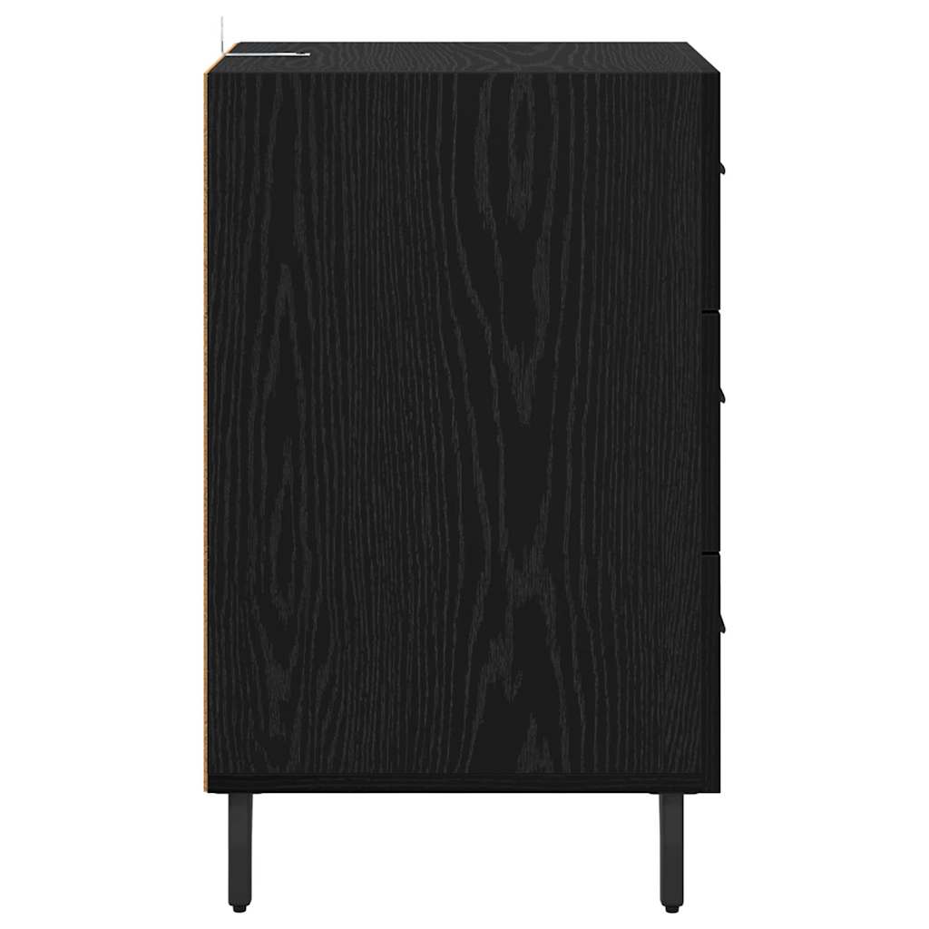 Dulap de noapte Stejar Negru 40 x 40 x 66 cm Lemn compozit GartenMobel Dekor