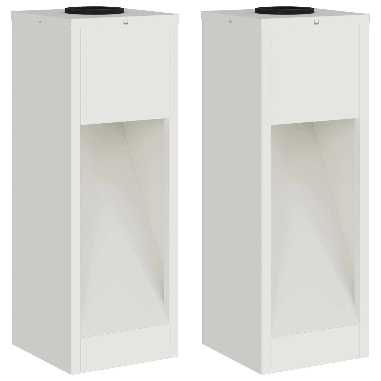 Lampa de parcurs LED solar 2 pcs Alb Oțel laminat la rece GartenMobel Dekor