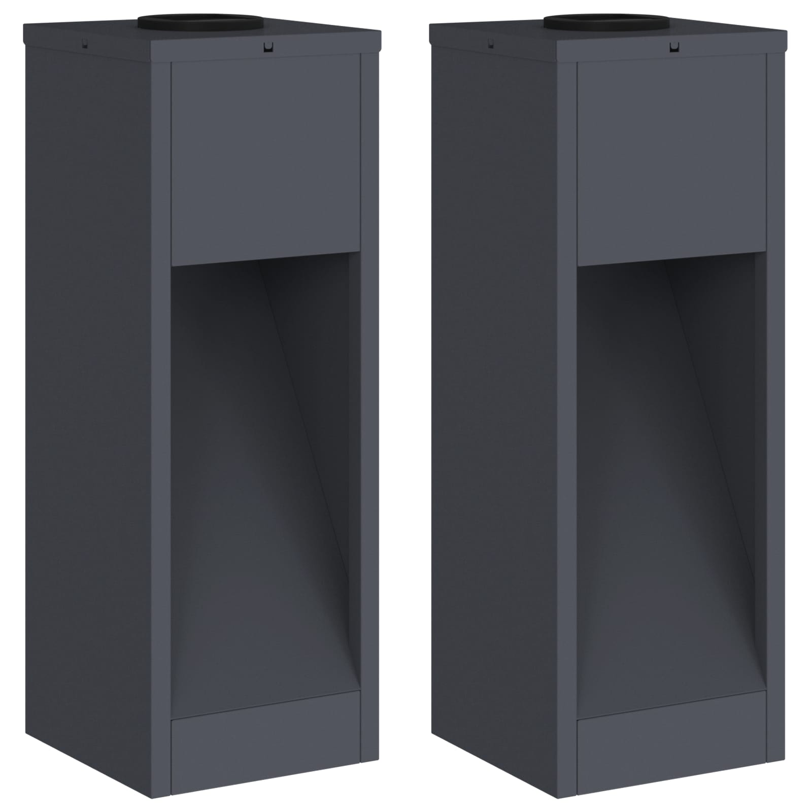 Lampa de parcurs LED solar 2 pcs Antracit Oțel laminat la rece GartenMobel Dekor