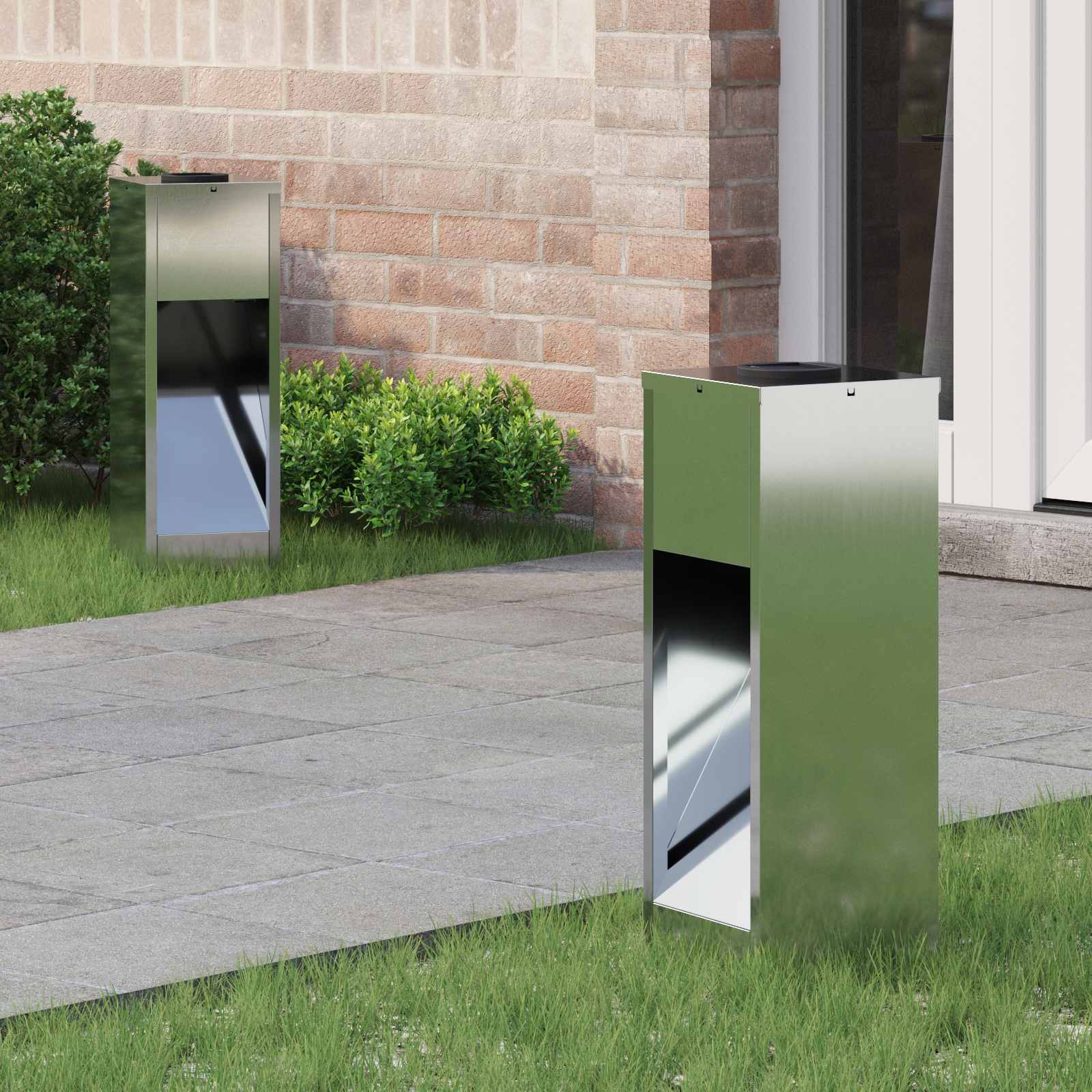 Lampa de parcurs LED solar 2 pcs Galvanizat Galvanizat GartenMobel Dekor