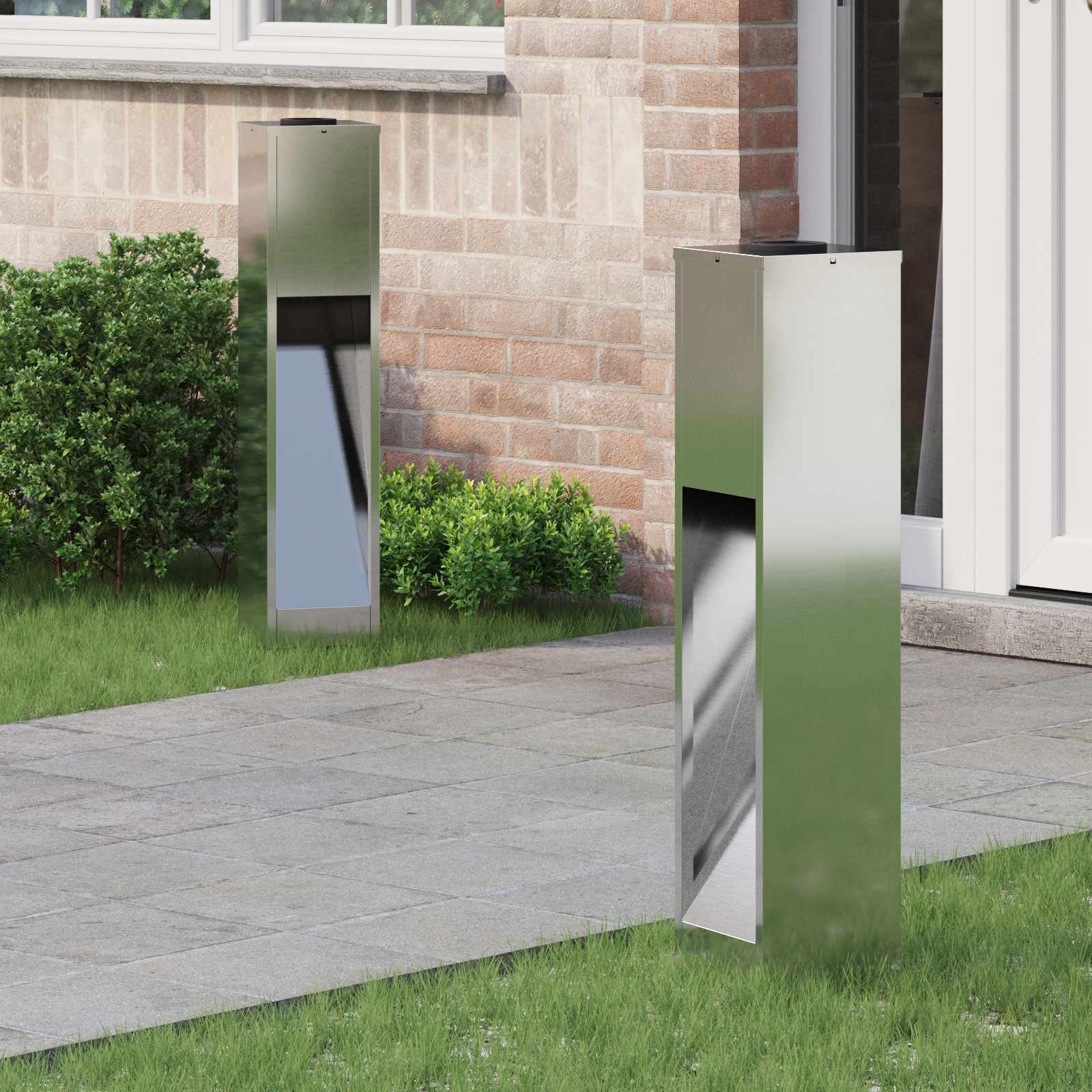 Lampa de parcurs LED solar 2 pcs Galvanizat Galvanizat GartenMobel Dekor