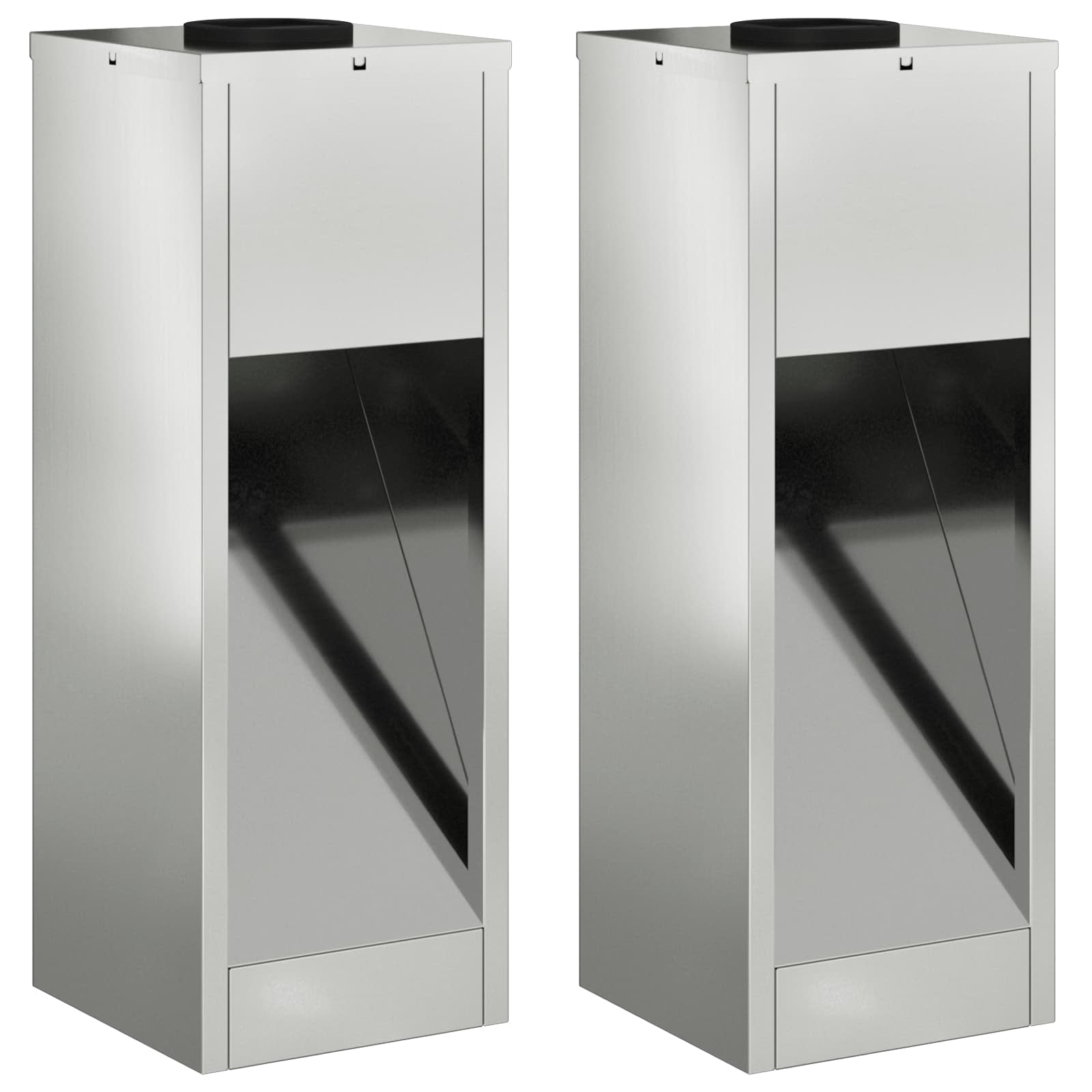 Lampa de parcurs LED solar 2 pcs Galvanizat Galvanizat GartenMobel Dekor