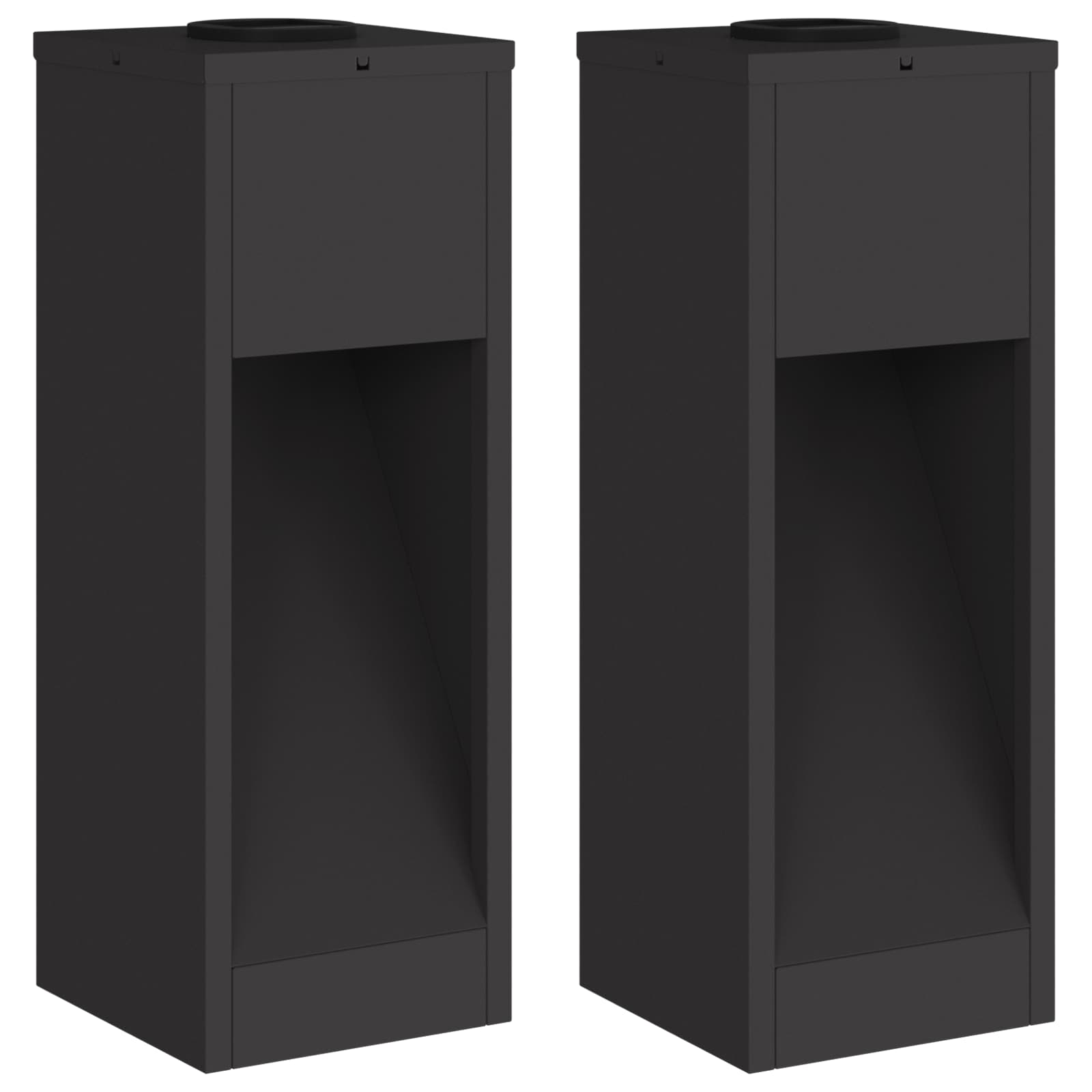 Lampa de parcurs LED solar 2 pcs Negru Oțel laminat la rece GartenMobel Dekor