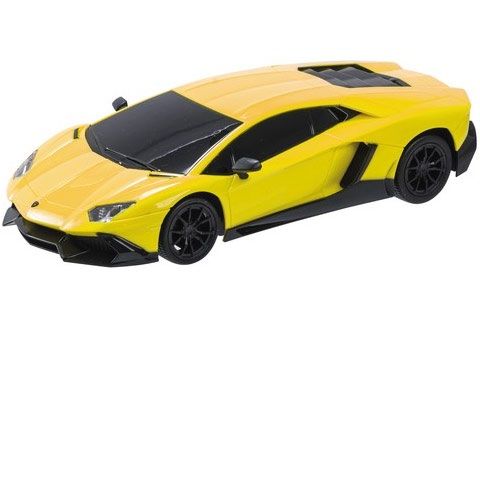 MASINA CU TELECOMANDA LAMBORGHINI AVENTADOR GALBEN CU SCARA 1 LA 24 SuperHeroes ToysZone