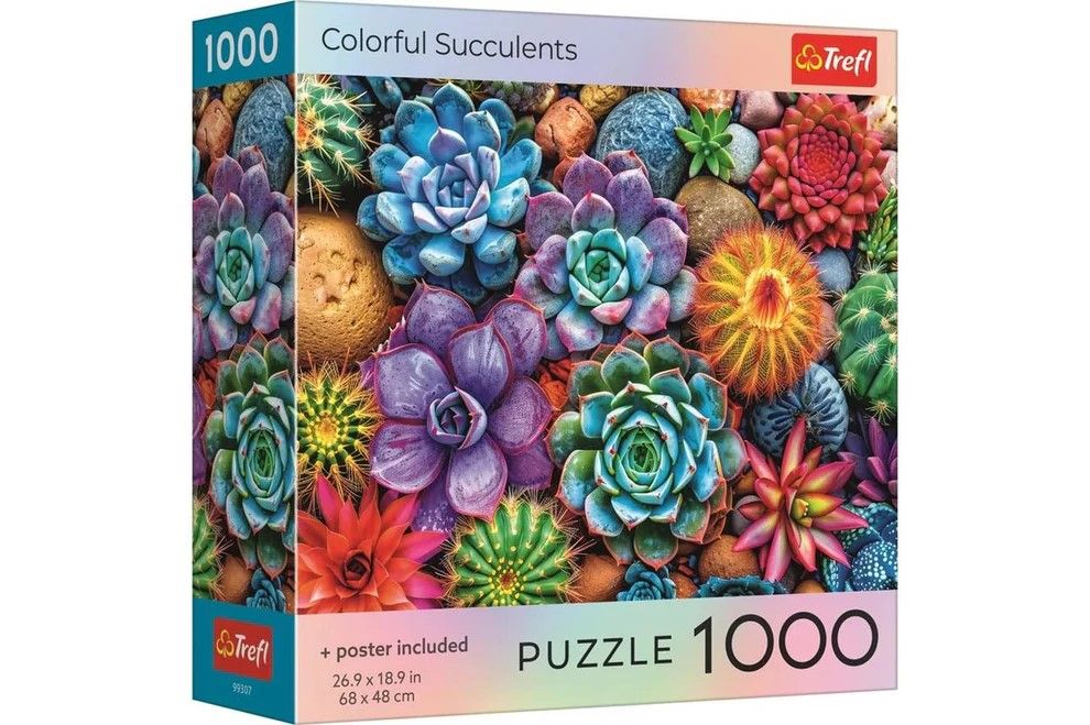 PUZZLE TREFL 1000 SUCULENTE COLORATE CU POSTER INCLUS SuperHeroes ToysZone