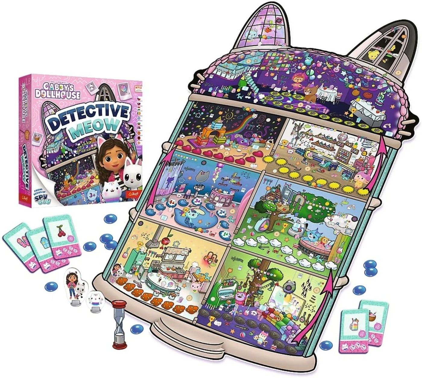 TREFL GABBYS DOLLHOUSE JOC DE SOCIETATE DETECTIVUL MEOW SuperHeroes ToysZone