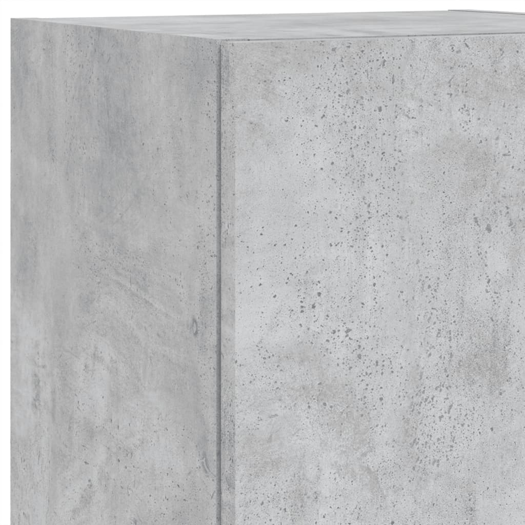 Unități TV de perete cu LED-uri 5 piese gri beton lemn compozit GartenMobel Dekor