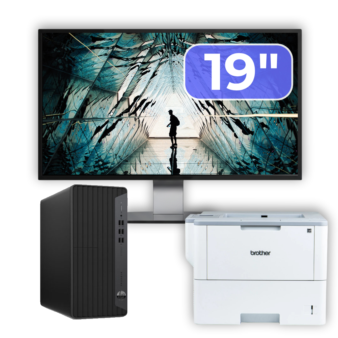 Pachet Calculator Second Hand HP EliteDesk 800 G6 Tower, Intel Core i5-10400F 2.90 - 4.30GHz, 16GB DDR4, Placa Video AMD Radeon R7 430 2GB, 256GB SSD + Monitor 19