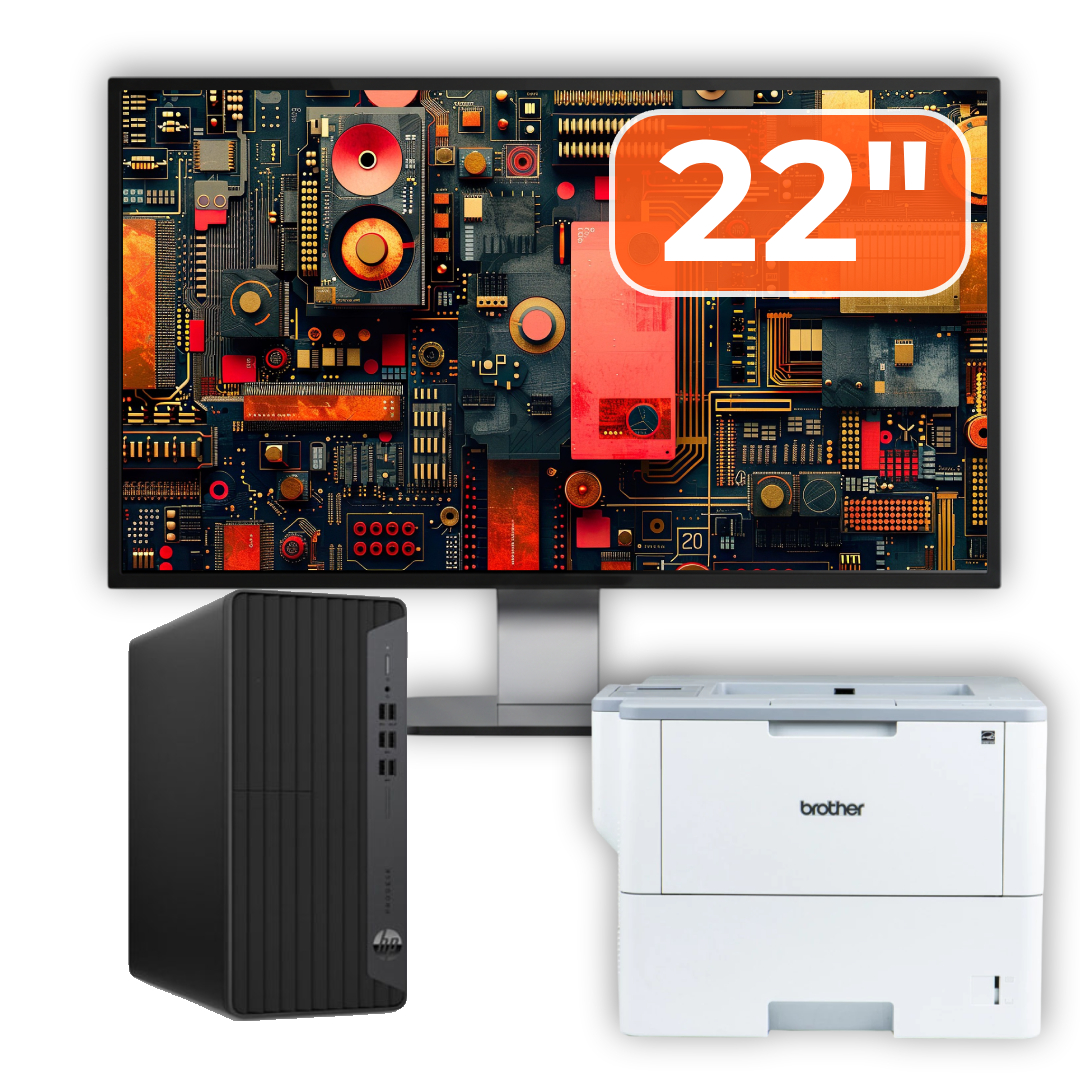 Pachet Calculator Second Hand HP EliteDesk 800 G6 Tower, Intel Core i5-10400F 2.90 - 4.30GHz, 16GB DDR4, Placa Video AMD Radeon R7 430 2GB, 256GB SSD + Monitor 22