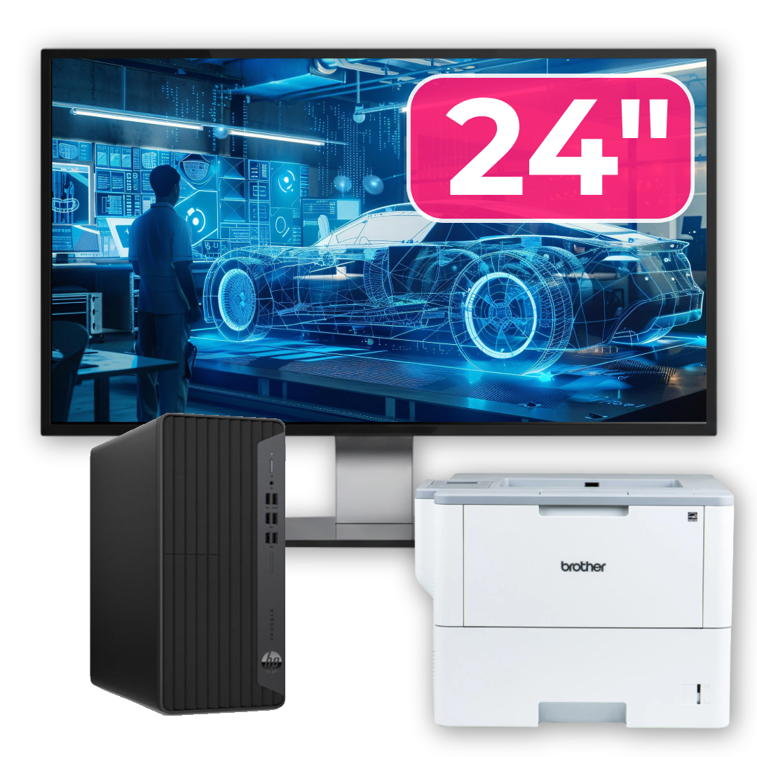 Pachet Calculator Second Hand HP EliteDesk 800 G6 Tower, Intel Core i5-10400F 2.90 - 4.30GHz, 16GB DDR4, Placa Video AMD Radeon R7 430 2GB, 256GB SSD + Monitor 24