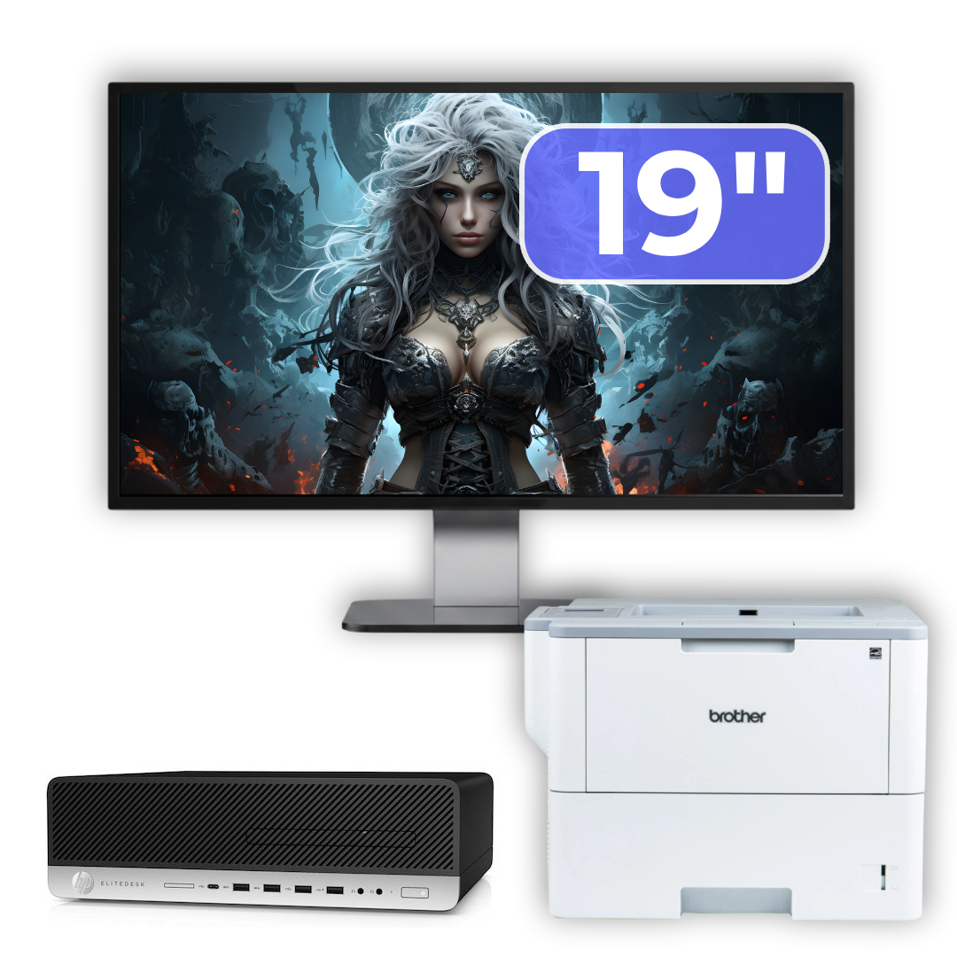 Pachet Calculator Second Hand HP ProDesk 800 G3 SFF, Intel Core i5-7500 3.40 - 3.80GHz, 16GB DDR4, 500GB SSD + 1TB HDD, DVD-ROM + Monitor 19