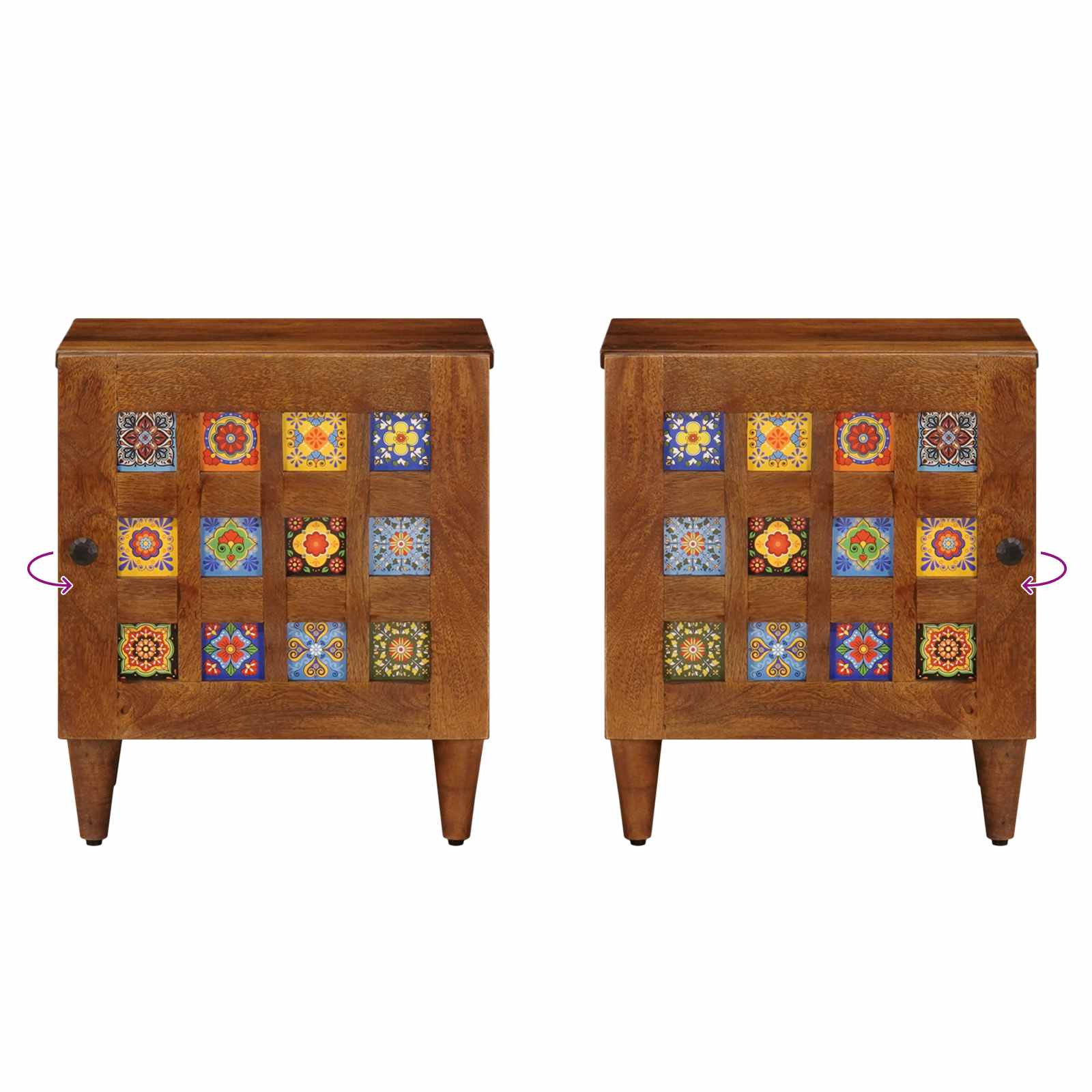 Dulap de noapte Maro 40 x 33,5 x 46 cm Lemn de mango solid GartenMobel Dekor