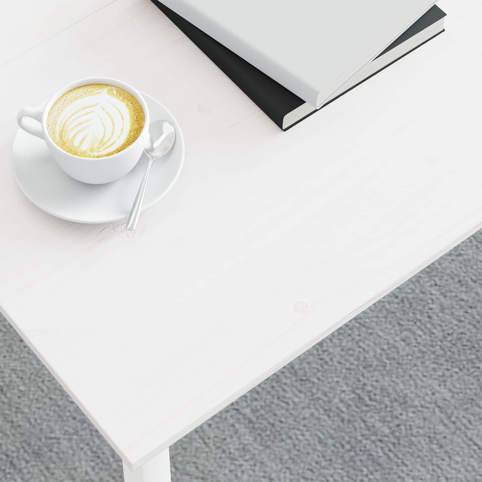 Masă de cafea Alb 80 x 80 x 45 cm Lemn de pin masiv GartenMobel Dekor