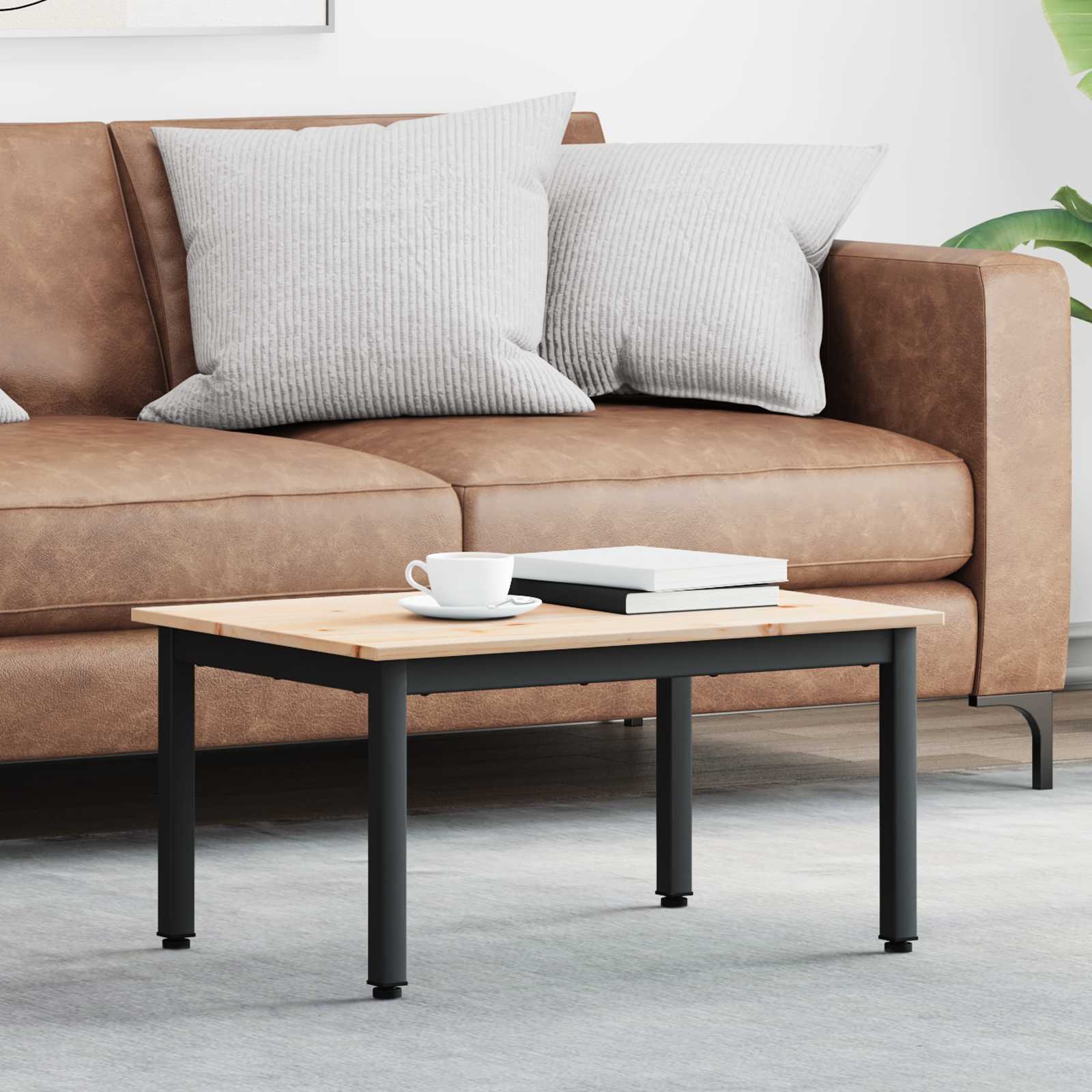 Masă de cafea natural 60 x 50 x 36 cm Lemn de pin masiv GartenMobel Dekor