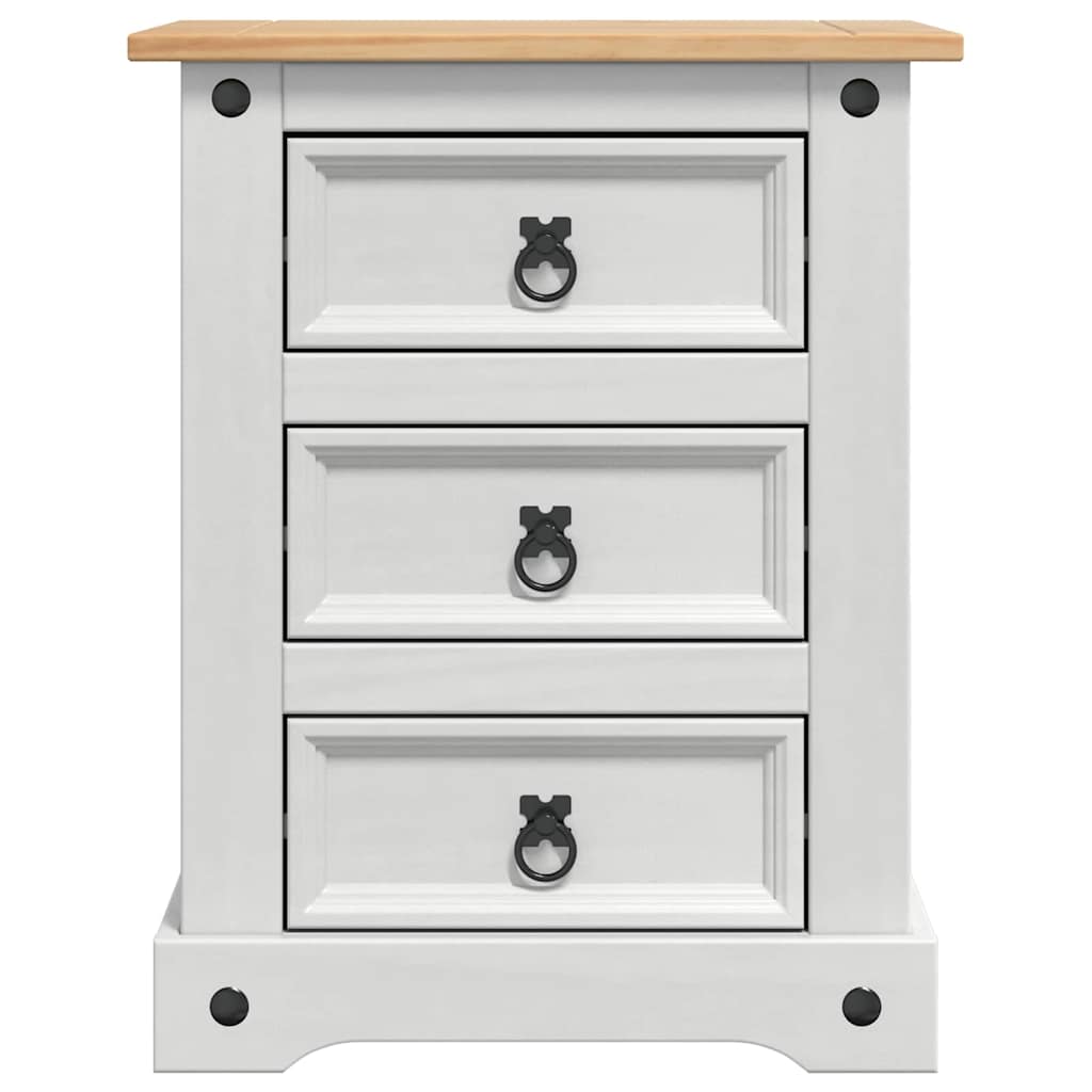 Noptieră cu sertar Alb 53 x 39 x 66 cm Lemn de pin masiv GartenMobel Dekor