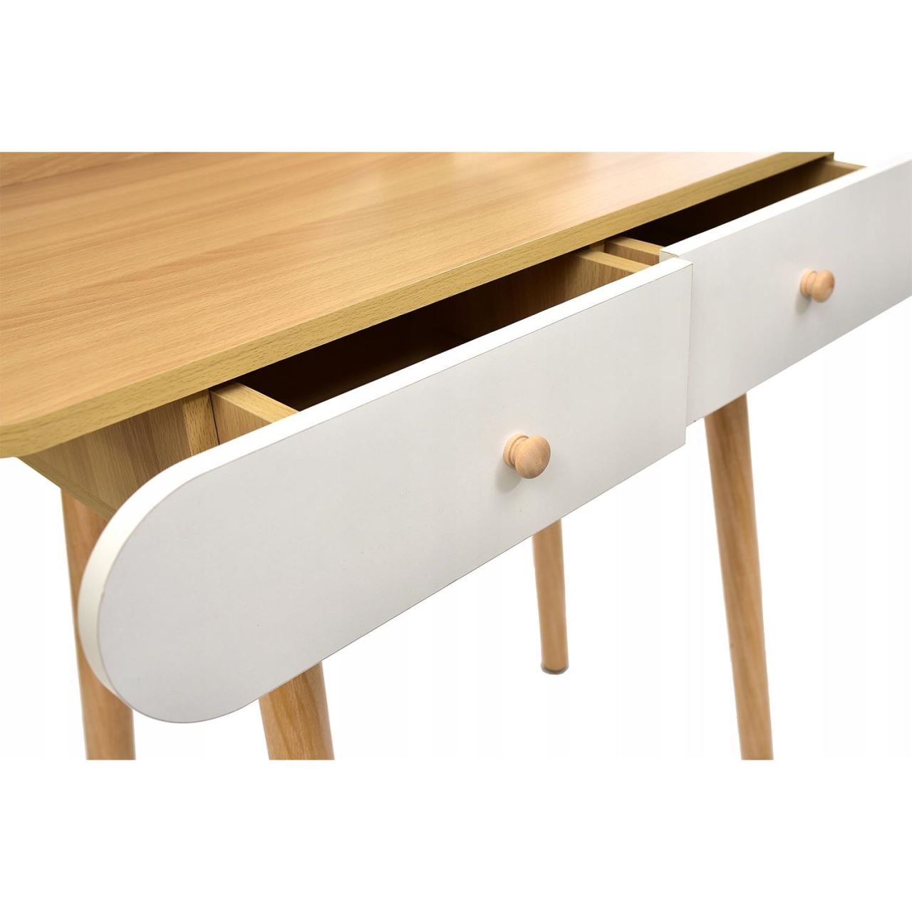 Masa de toaleta si machiaj Ravena, alb fag, cu 2 sertare, oglinda, 80x40x122 cm Household NewTrend