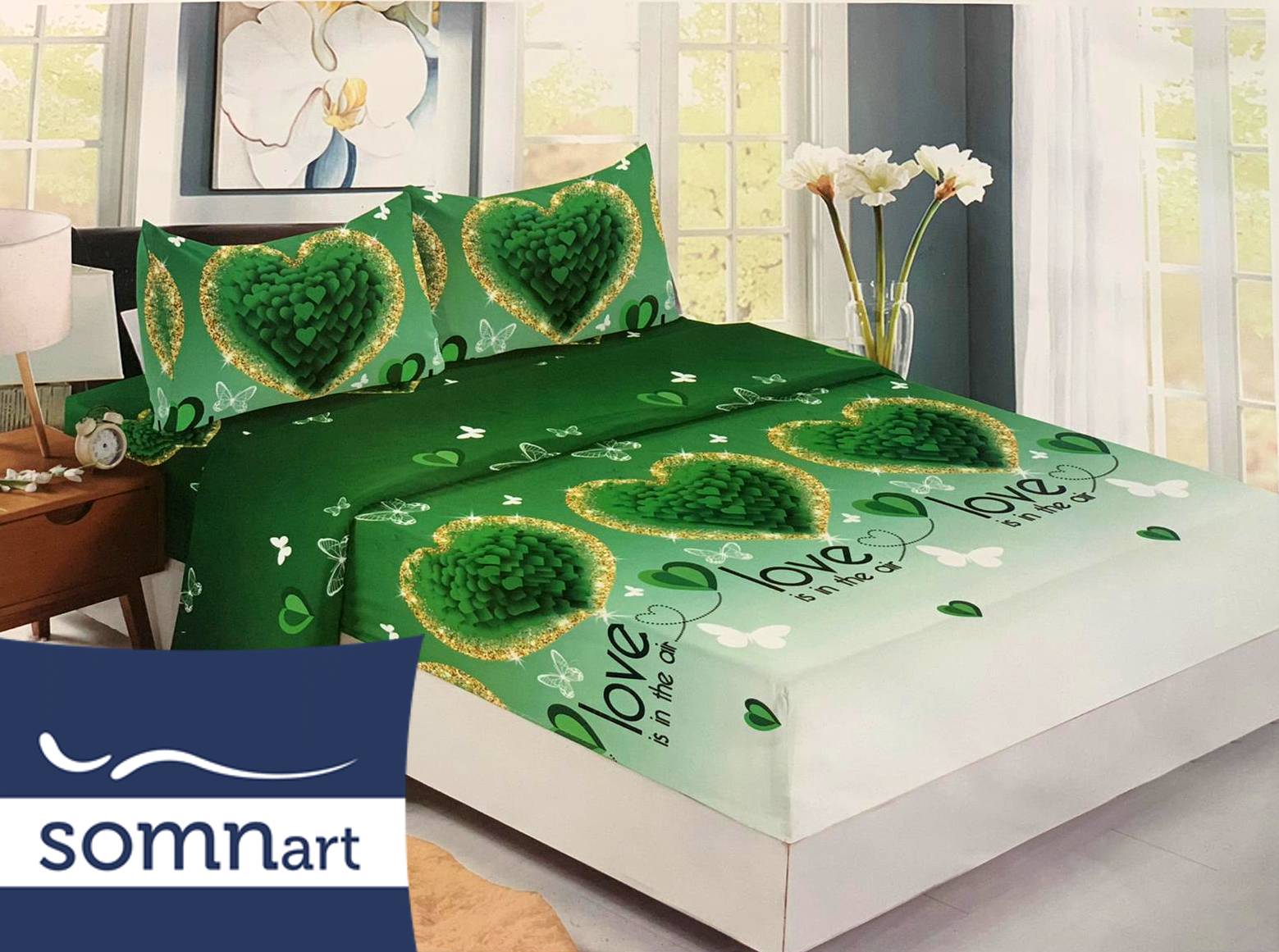 Husa de pat Finet + 2 fete de perna, pentru saltea de 160x200 cm, Bufnite Relax KipRoom