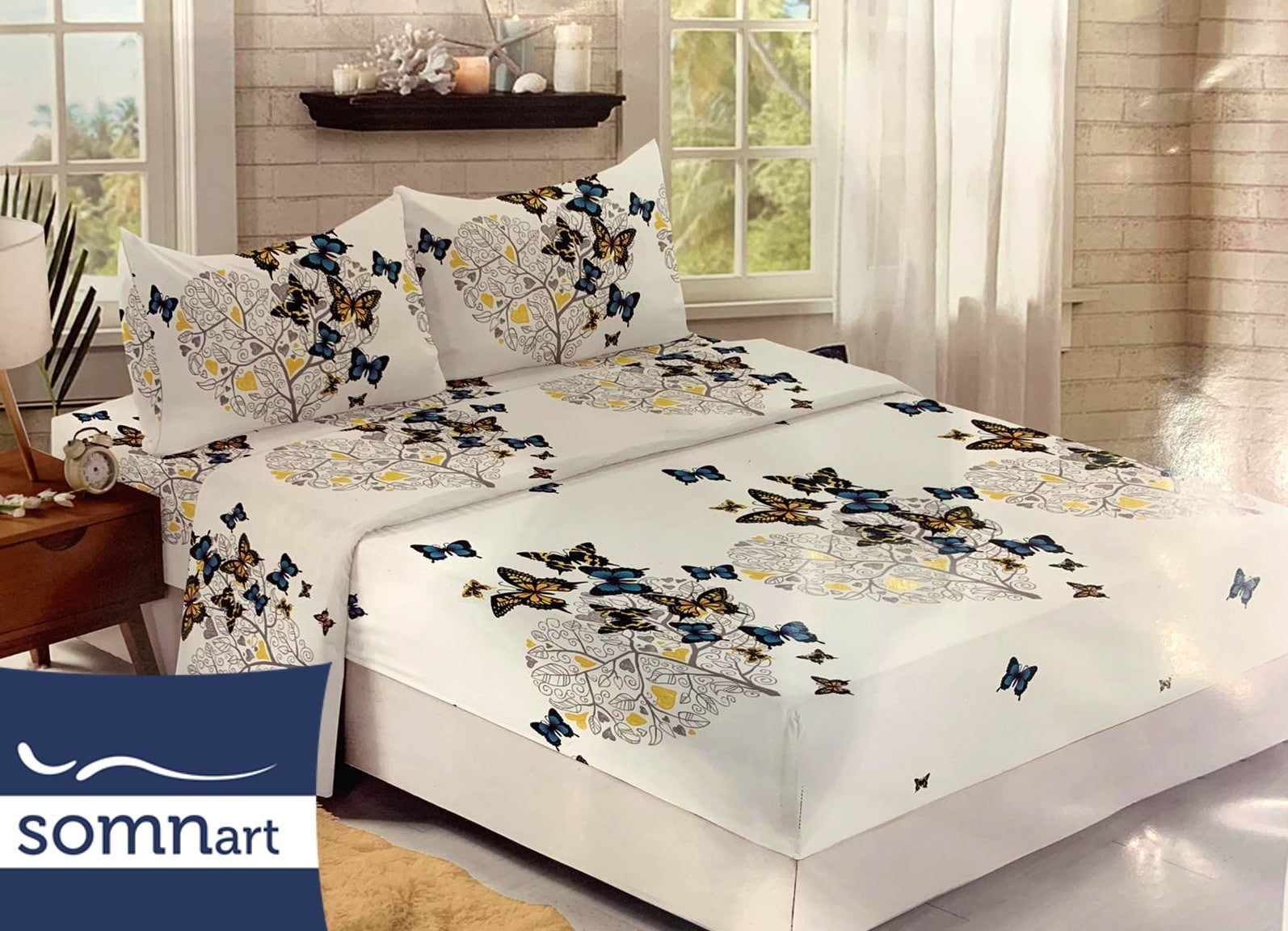 Husa de pat Finet + 2 fete de perna, pentru saltea de 160x200 cm, Buline Relax KipRoom