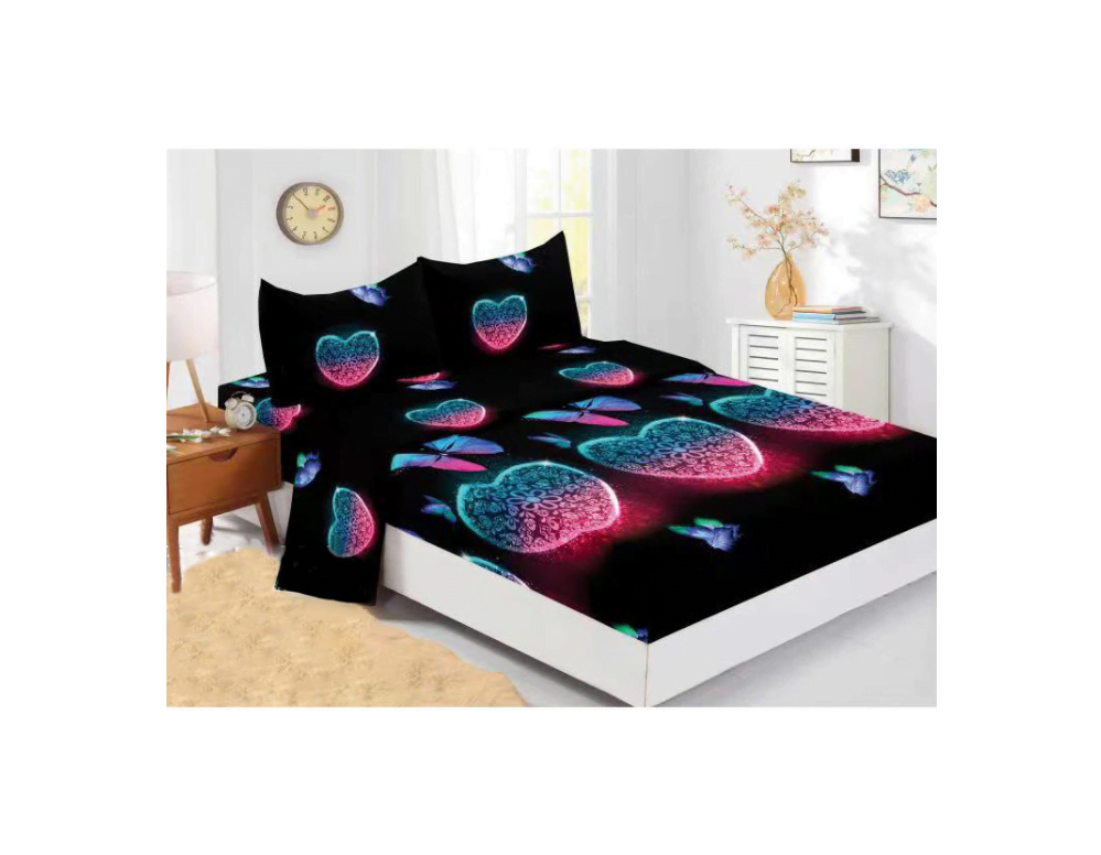 Husa de pat Finet + 2 fete de perna, pentru saltea de 160x200 cm, Papadii gri Relax KipRoom