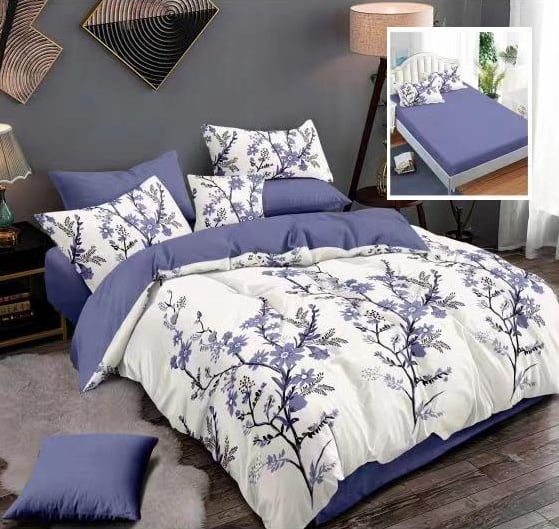 Lenjerie de pat finet 6 piese, cearceaf pat cu elastic, cearceaf pilota 200x230, 2 fete perna 50x70, 2 fete perna 70x70, Extra, Stelute Relax KipRoom