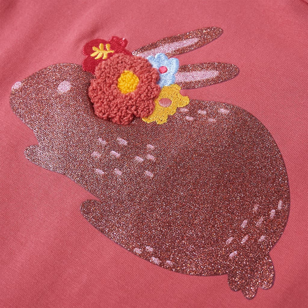 Tricou pentru copii cu mâneci lungi, roz antichizat, 104 GartenMobel Dekor