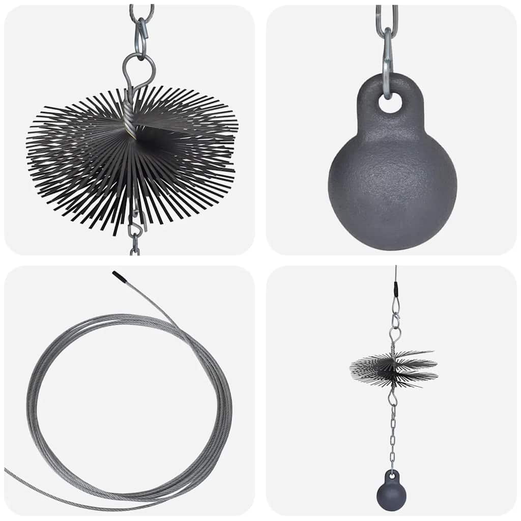 Perie Rotundă pentru Curățat Coșul de Fum Diametru 20 cm GartenMobel Dekor