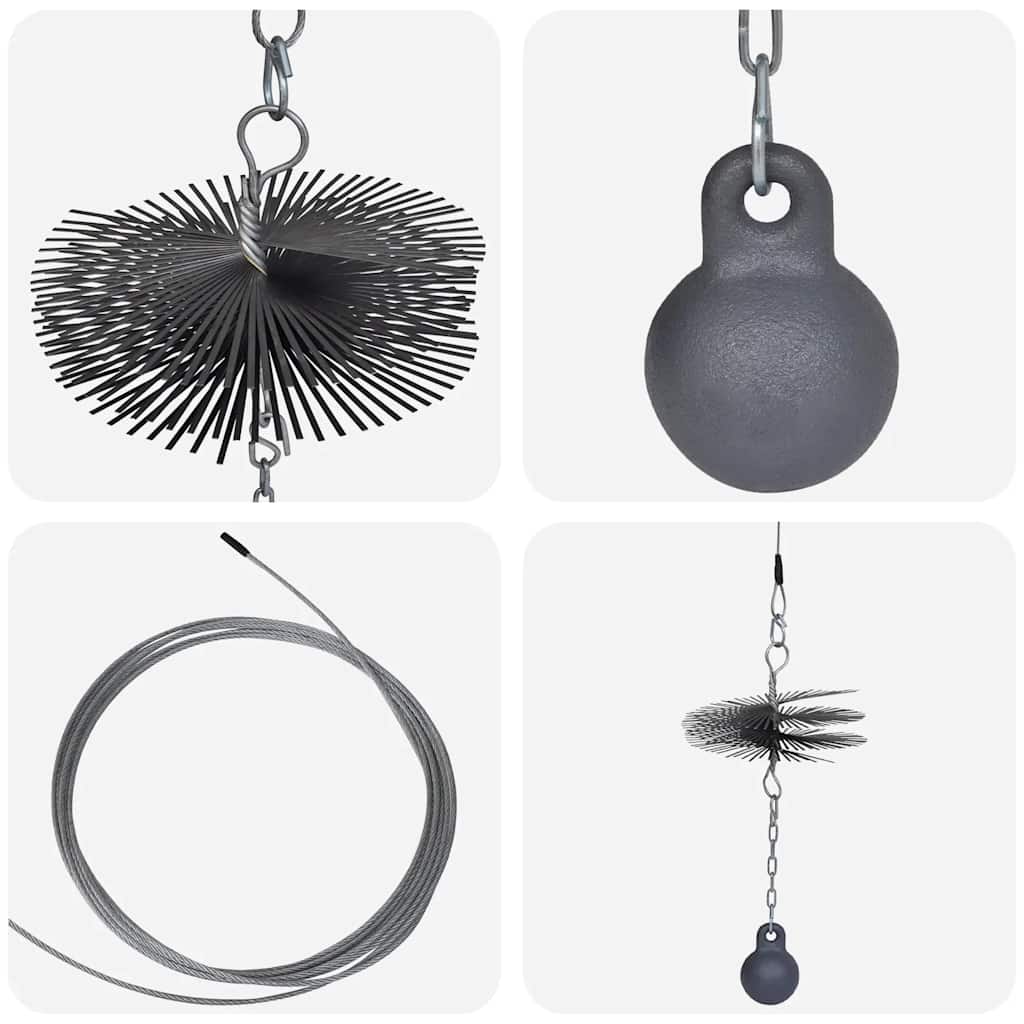 Perie Rotundă pentru Curățat Coșul de Fum Diametru 25 cm GartenMobel Dekor