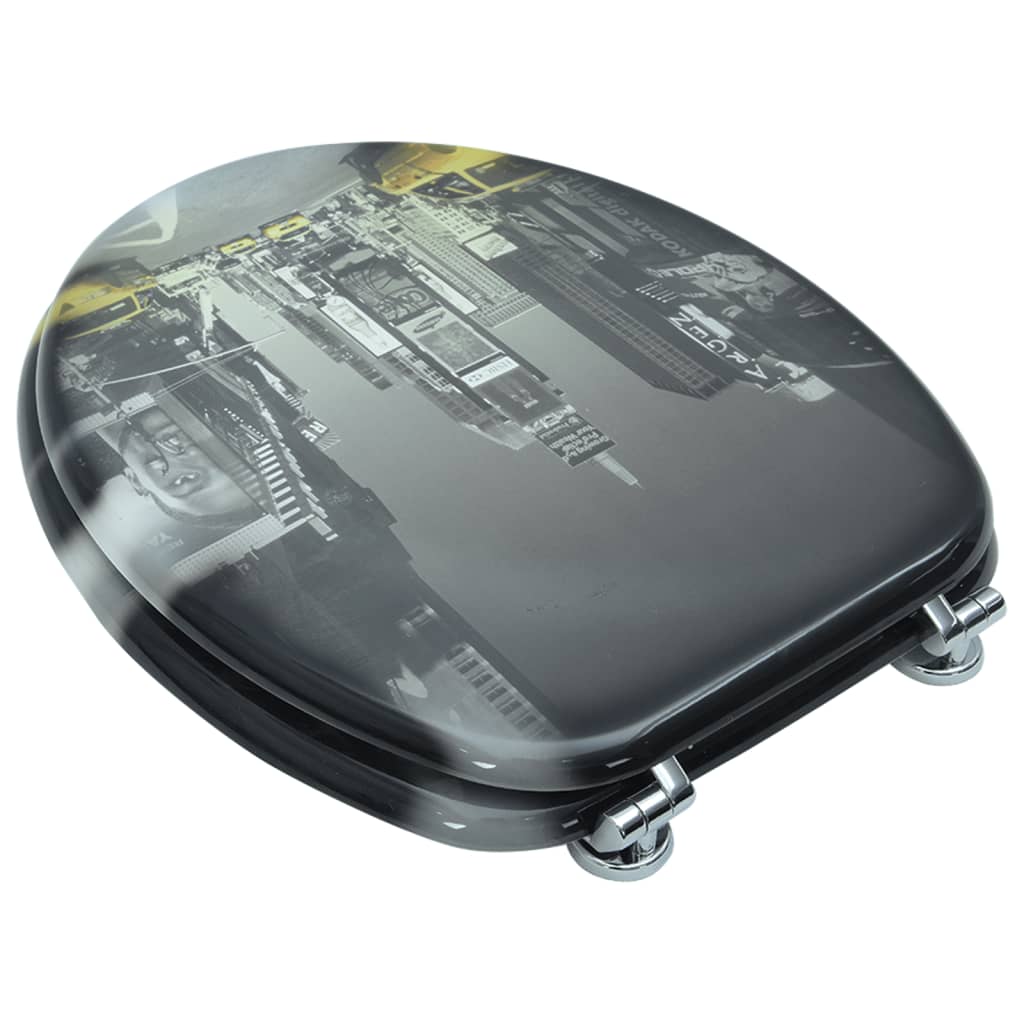 Scaun de toaletă cu capac din MDF, design din porțelan GartenMobel Dekor