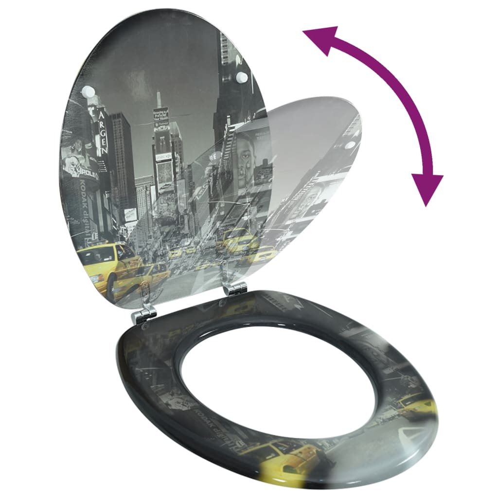 Scaun de toaletă cu capac din MDF, design din porțelan GartenMobel Dekor