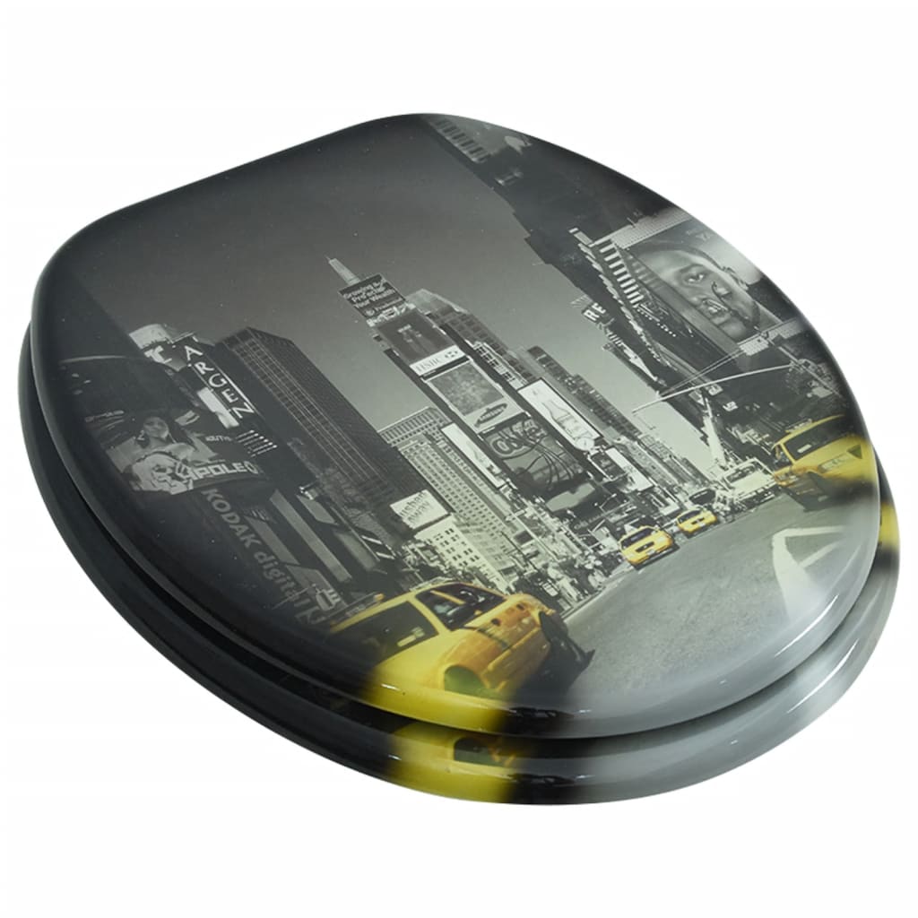 Scaun de toaletă cu capac din MDF, design din porțelan GartenMobel Dekor