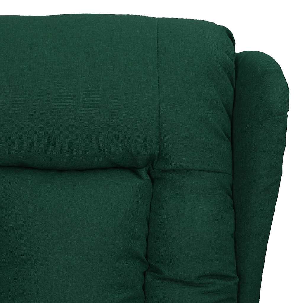 Fotoliu de masaj cu ridicare, verde închis, material textil GartenMobel Dekor