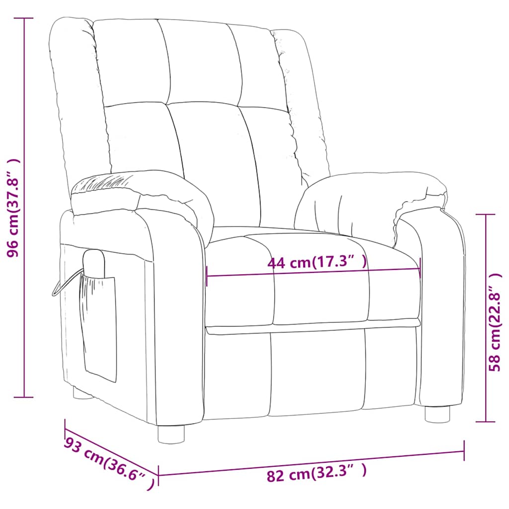 Scaun de masaj Manual Maro închis 82 x 93 x 96 cm țesătură GartenMobel Dekor