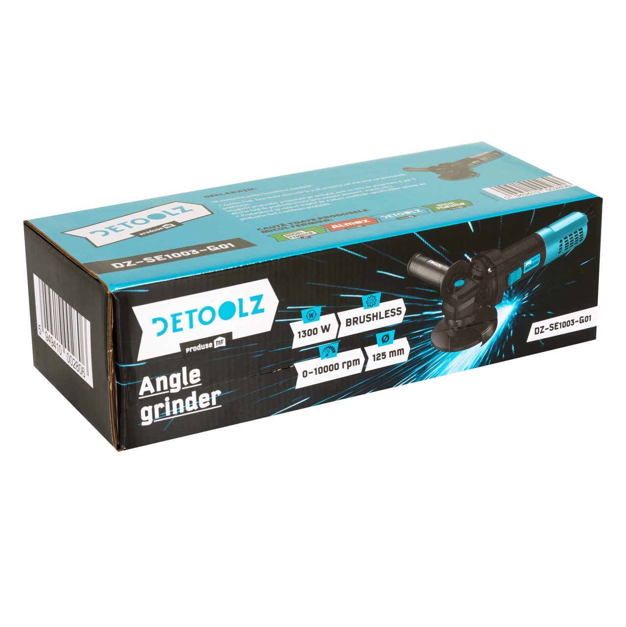 Polizor unghiular Detoolz, motor brushless 1300W, diametru disc 125mmm, variator de turatie FarmGarden AgroTrade