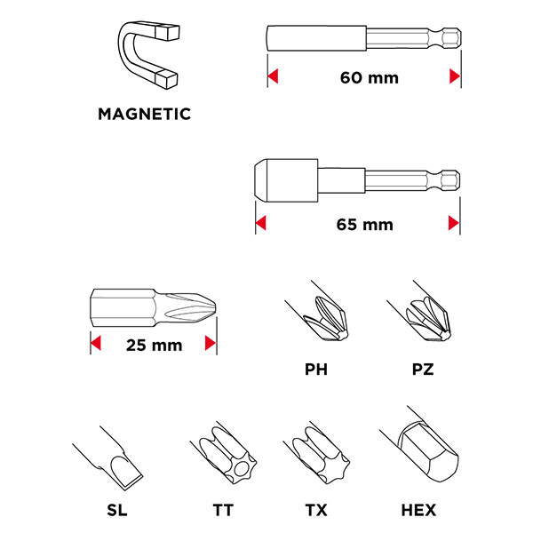 Set biti cu adaptor GRAPHITE 56H600 HardWork ToolsRange