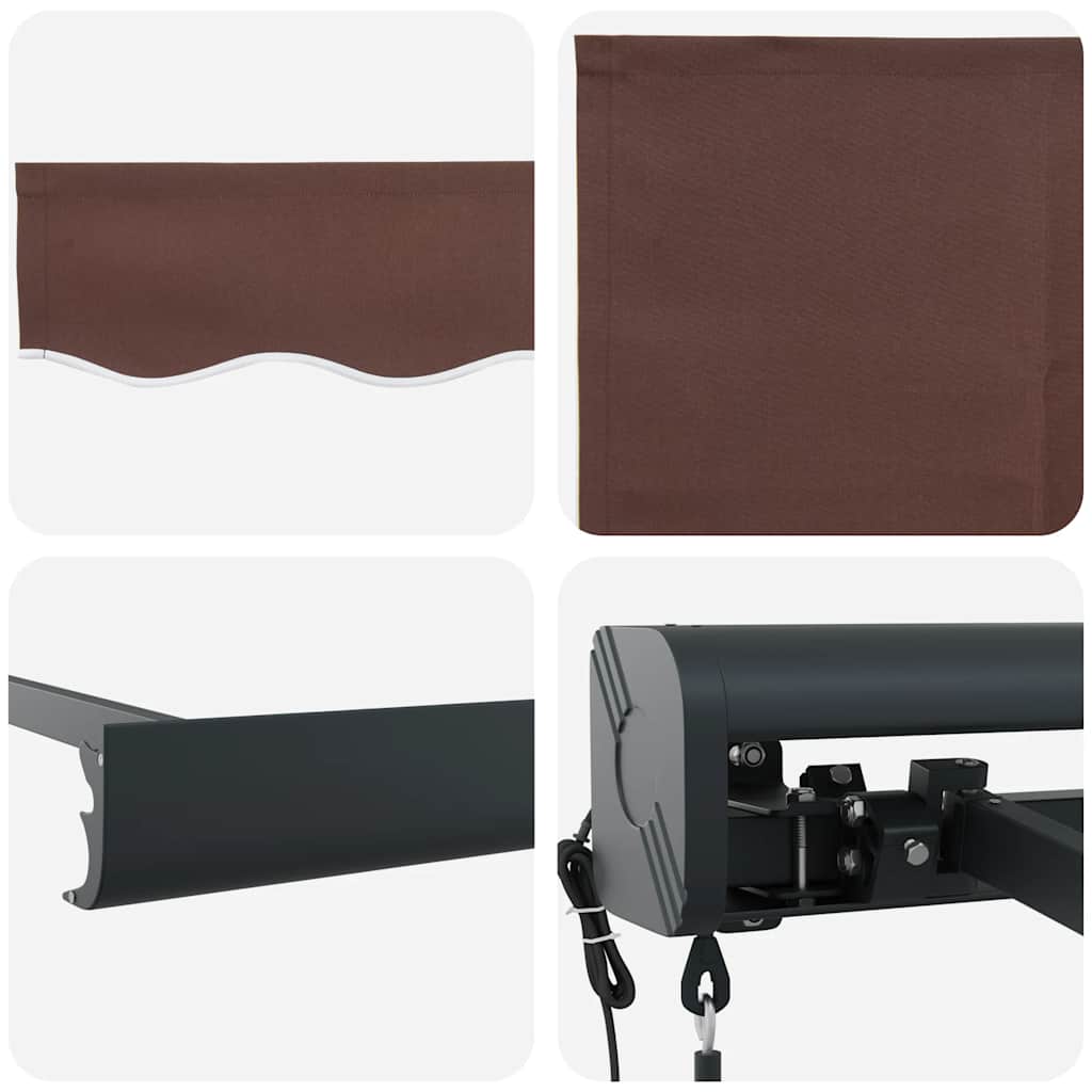 Copertină retractabilă automat, maro, 400x300 cm GartenMobel Dekor