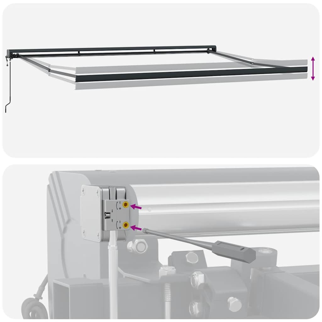 Copertină retractabilă automat, maro, 400x300 cm GartenMobel Dekor