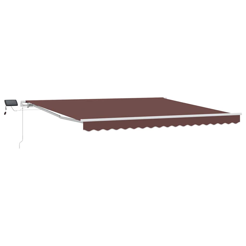 Copertina retractabilă manual cu LED, maro, 400x300 cm GartenMobel Dekor