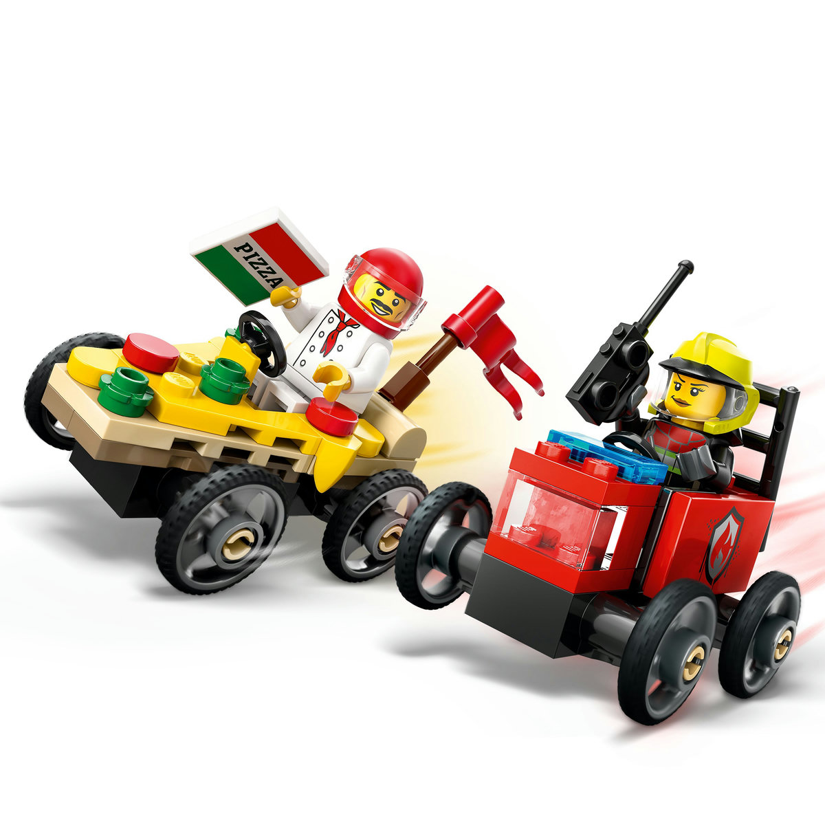 LEGO Pachet de curse Furgoneta de pizza vs. camion de pompieri Quality Brand