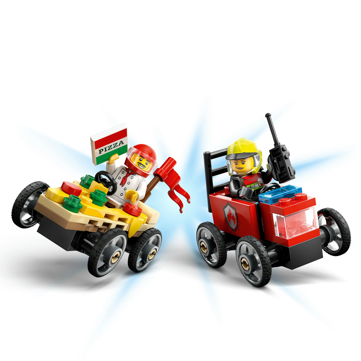 LEGO Pachet de curse Furgoneta de pizza vs. camion de pompieri Quality Brand