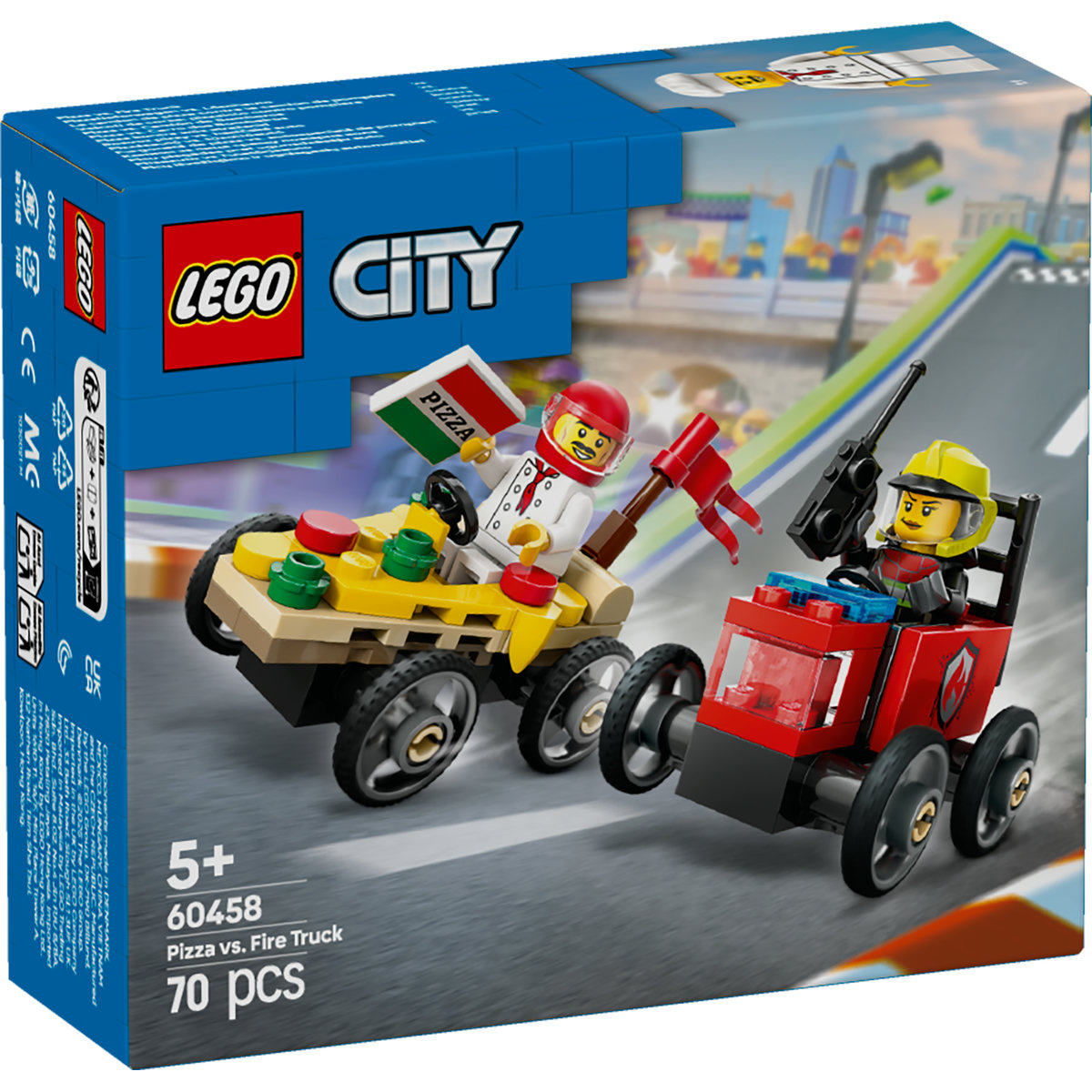 LEGO Pachet de curse Furgoneta de pizza vs. camion de pompieri Quality Brand