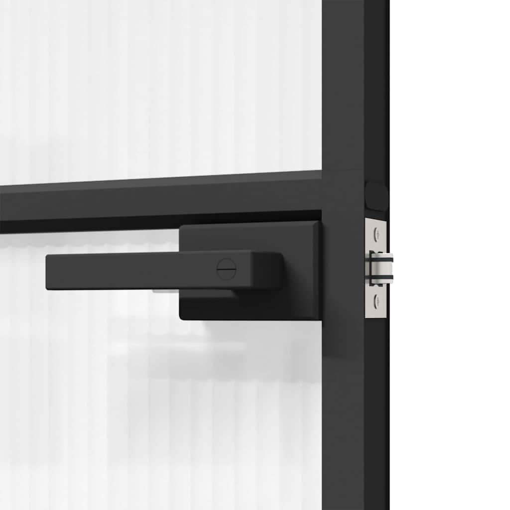 Ușă Interioară Neagră 76x201,5 cm din Sticlă Termoizolantă și Aluminiu Subțire GartenMobel Dekor