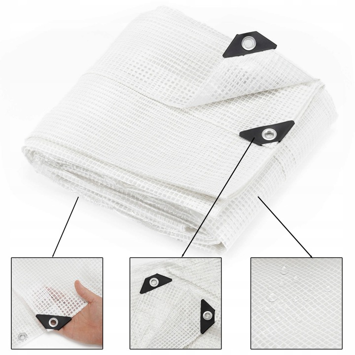 Prelata din polietilena impermeabila laminata, 100g/m2, 4x4 m, alb transparent Household NewTrend