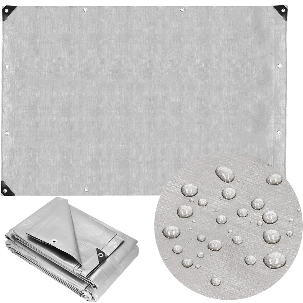 Prelata din polietilena impermeabila laminata, 260g/m2, 6x8 m, gri Household NewTrend