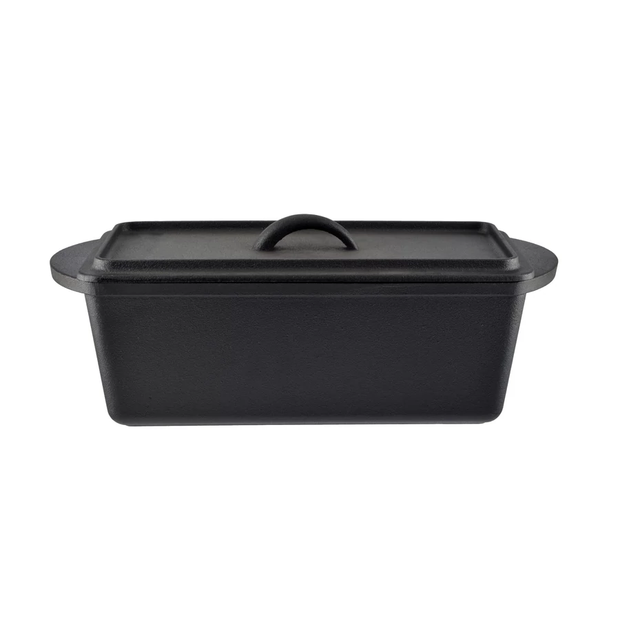 Formă de copt pâine din fontă 35 × 13,5 × 11 cm, cu coș de dospire din ratan Handy KitchenServ
