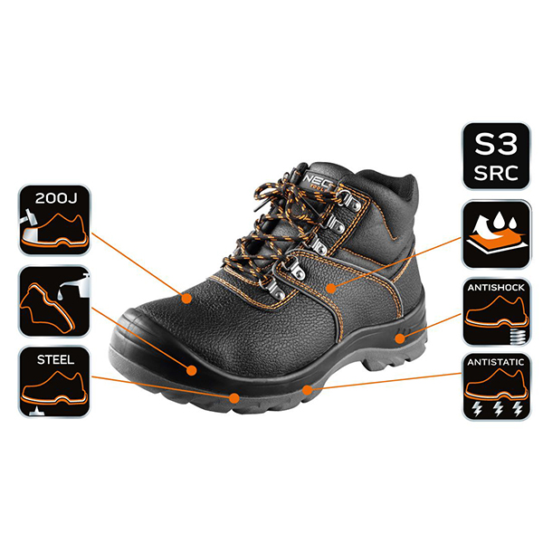 Ghete de lucru din piele S3 SRC, NEO TOOLS HardWork ToolsRange