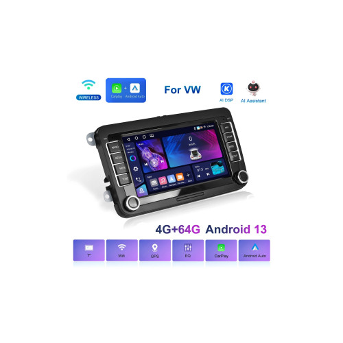 Navigatie Android 7 inch 4GB+64GB CarPlay Android Auto GPS WIFI compatibila Volkswagen Seat Skoda Cod: A3822 Automotive TrustedCars