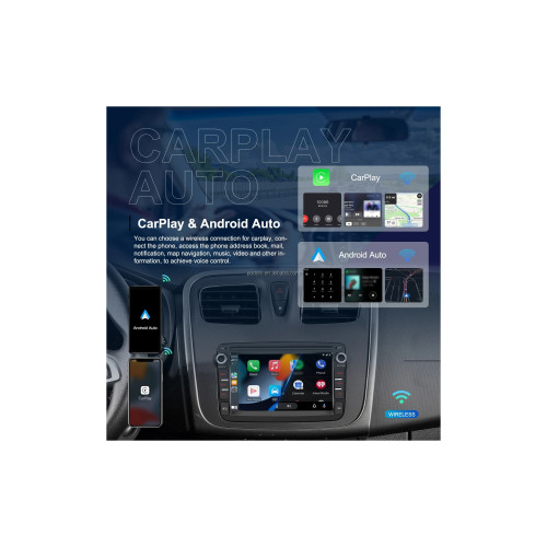 Navigatie Android ecran 7 inch 2GB+64GB CarPlay Android Auto GPS WIFI FM RDS compatibila Dacia Cod: A4254 Automotive TrustedCars