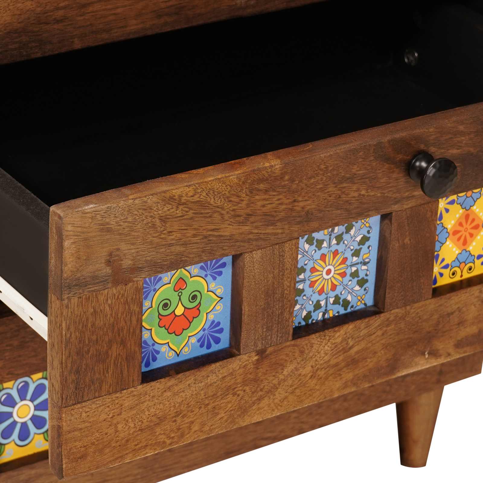 Bufet 2 pcs castan 60 x 33,5 x 75 cm Lemn de mango solid GartenMobel Dekor