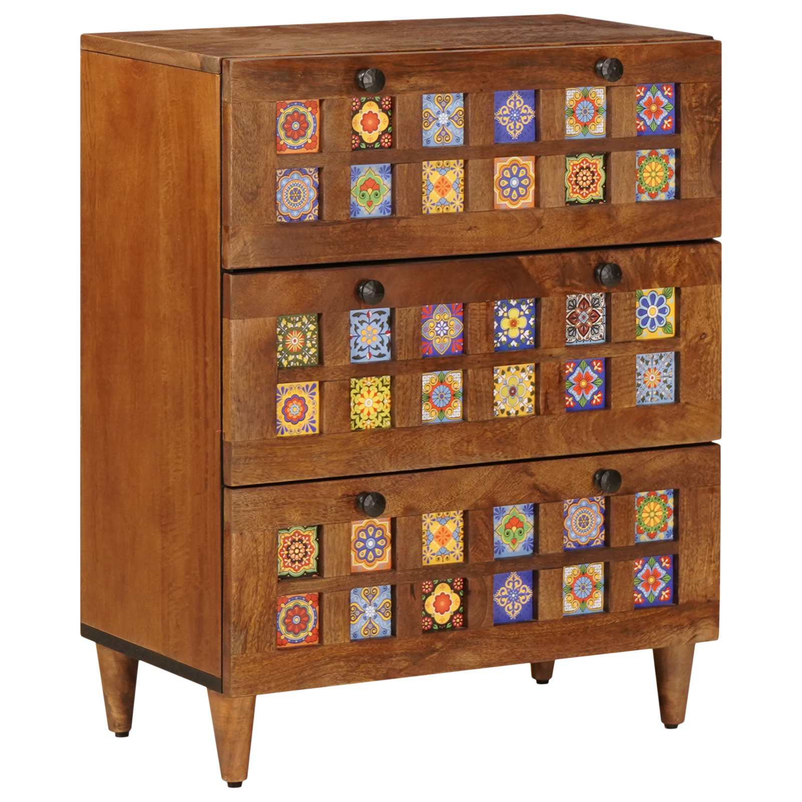 Bufet 3 pcs castan Lemn de mango solid GartenMobel Dekor